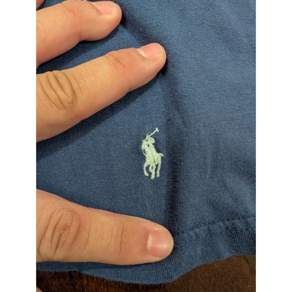 Polo Men's Blue T-Shirt Short Sleeve Crewneck Classic Fit Pullover Cotton Size L